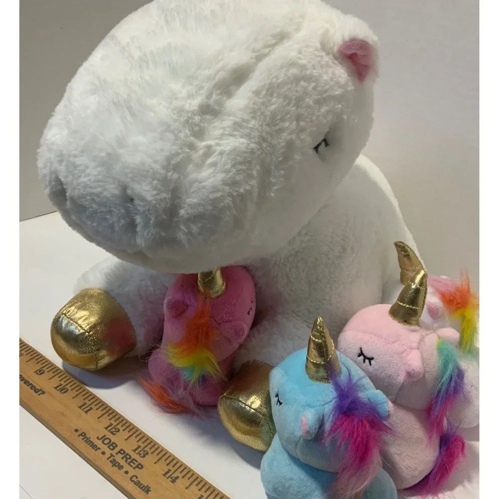 Snug a Babies Unicorn Plush w 4 Unicorn Babies Zip Pocket Stuffed Animal Toy